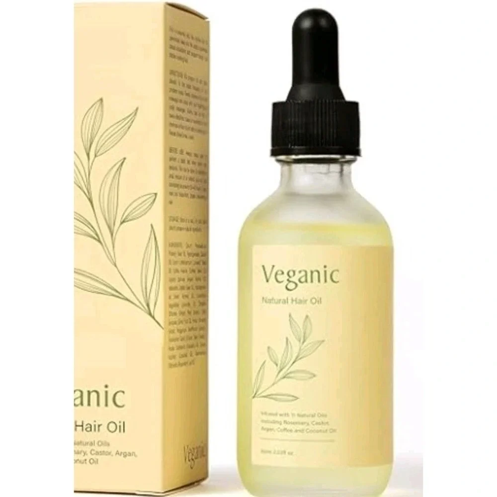 Veganic Natural Hair Growth Oil 2oz Lot Rosemary Castor Argan Coconut Oil X 3